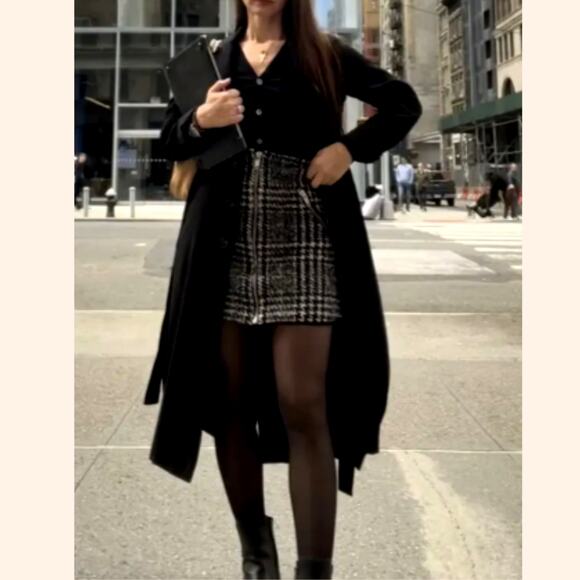 THE KOOPLES Tweed Black Formal Mini Skirt Small - Picture 2 of 10